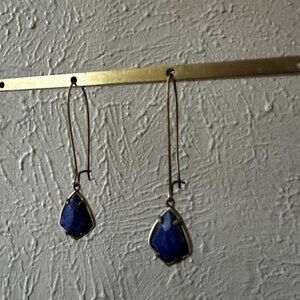 Kendra Scott Gold and Blue Hoop Earrings